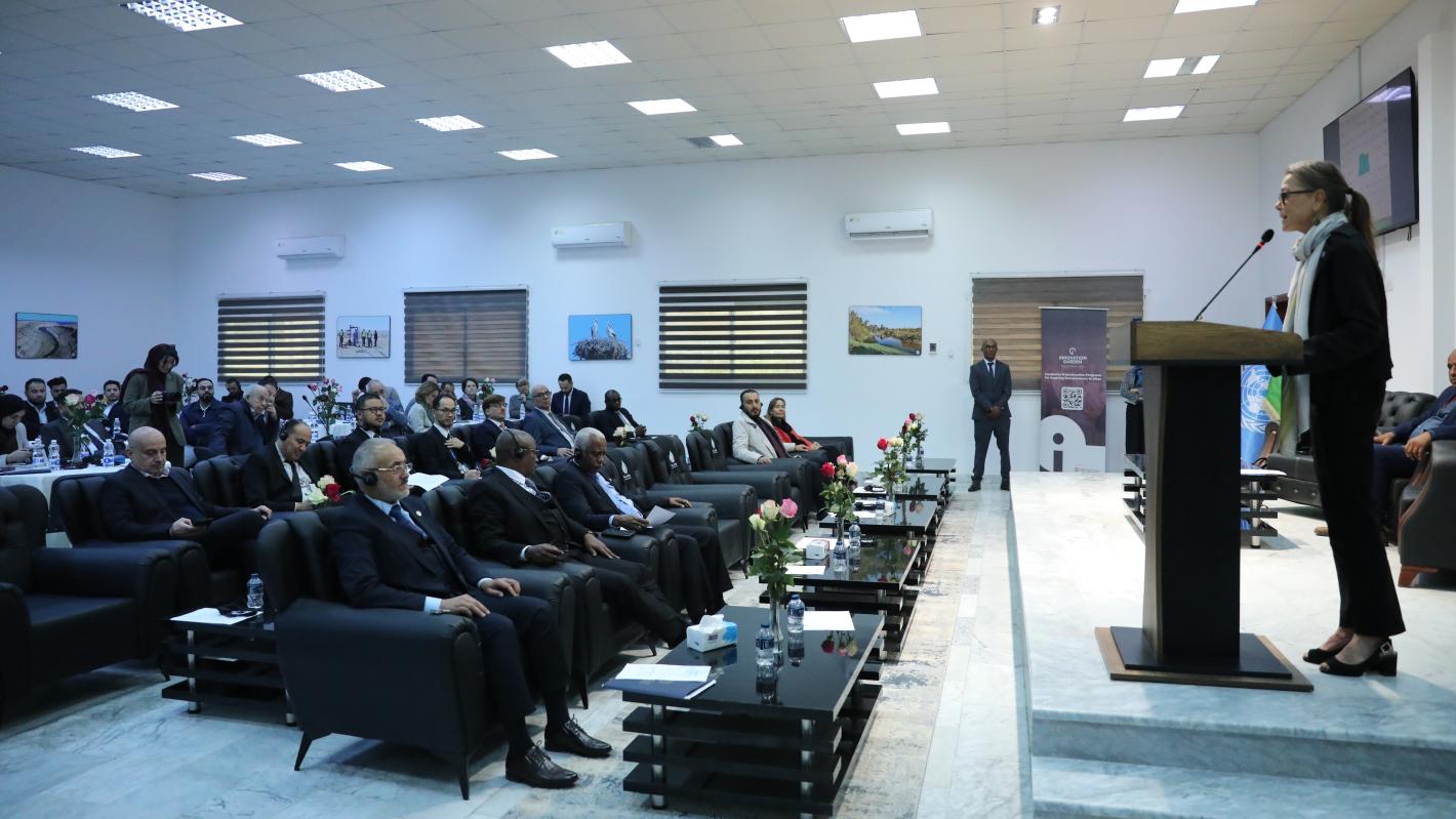 DSRSG Richardson speaking at EcoVision Tripoli