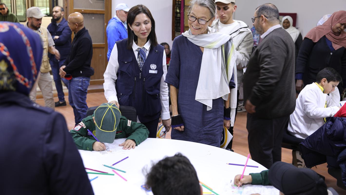 Deputy Special Representative of the Secretary-General and Resident Coordinator in Libya, Ulrika Richardson, joined the children and their families at the International Day for Mine Awareness event. 