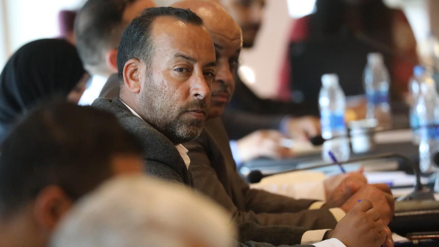 Members of the security track at a meeting in april