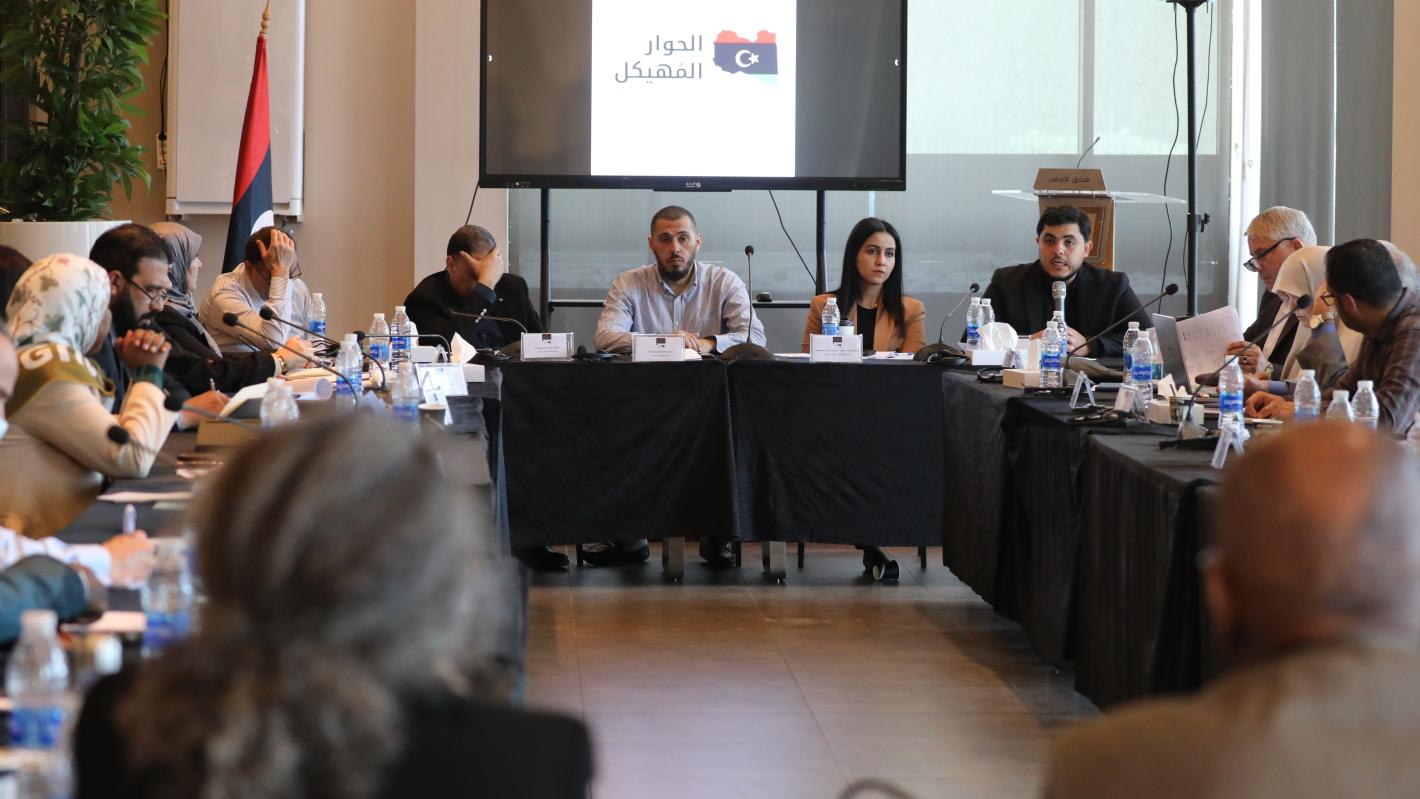 Members of the security track at a meeting in april