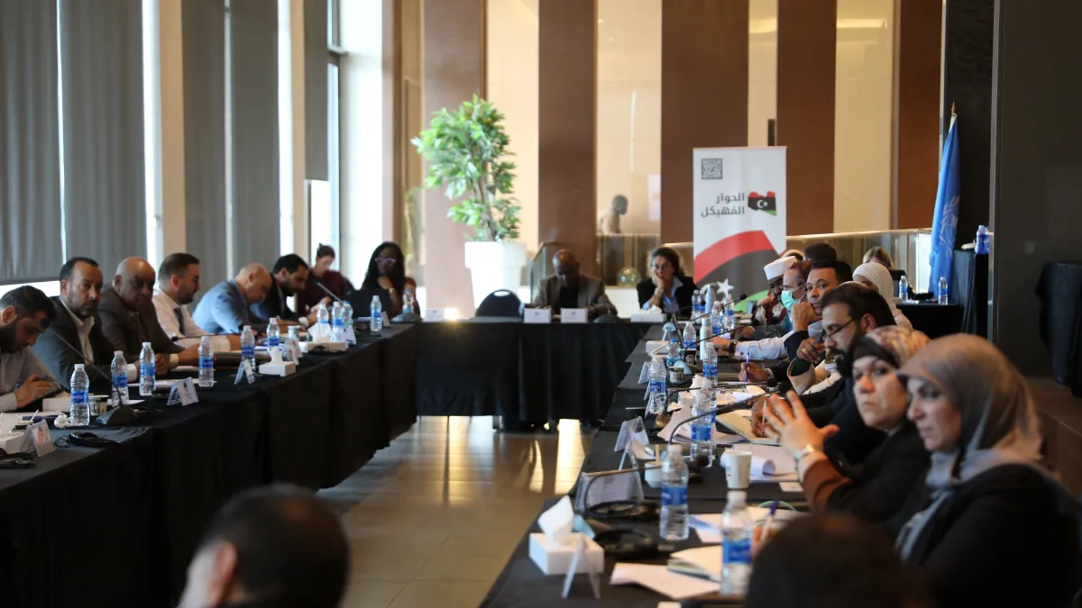 Members of the security track at a meeting in april