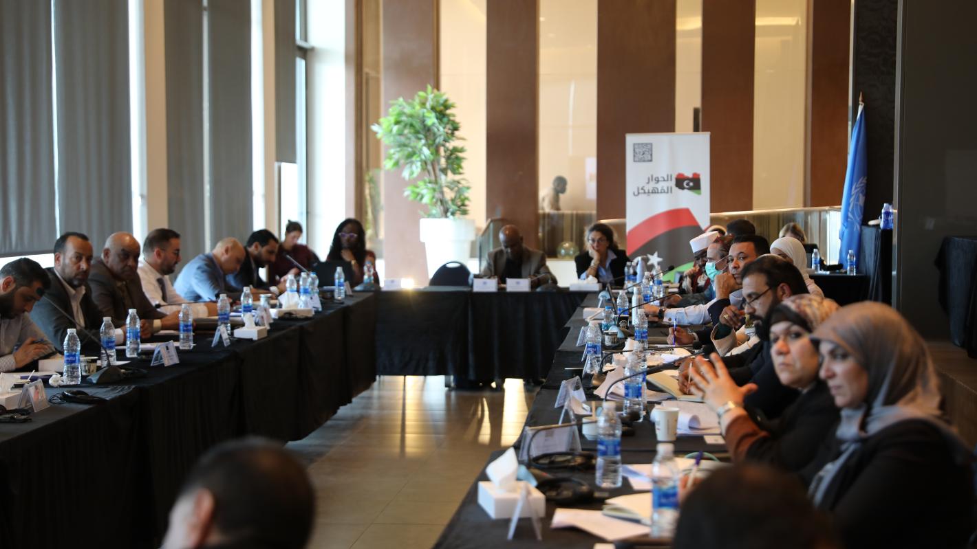 Members of the security track at a meeting in april