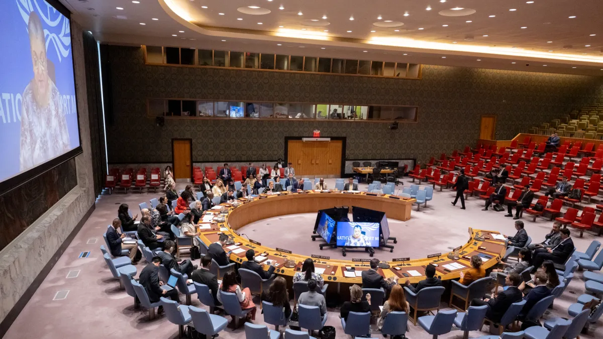 Hanna Tetteh briefing the UN Security Council