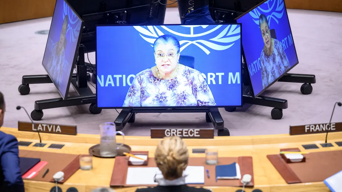 Hanna Tetteh briefing the UN Security Council