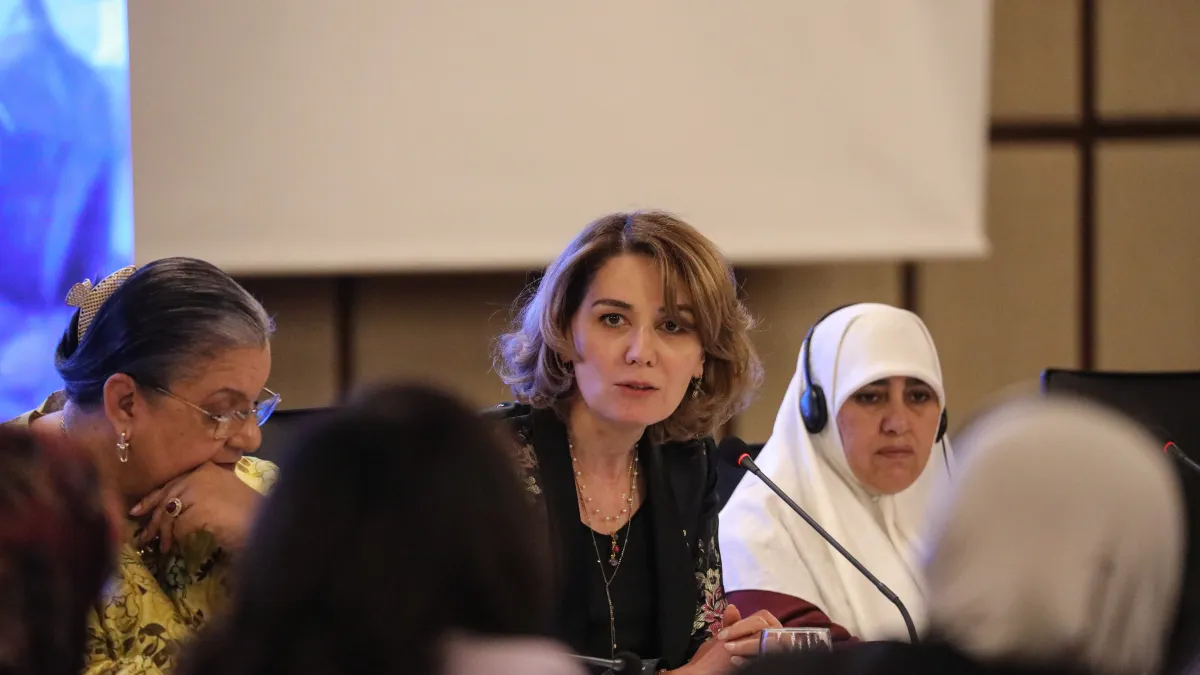 A view of a meeting of the Libyan Women's Caucus.