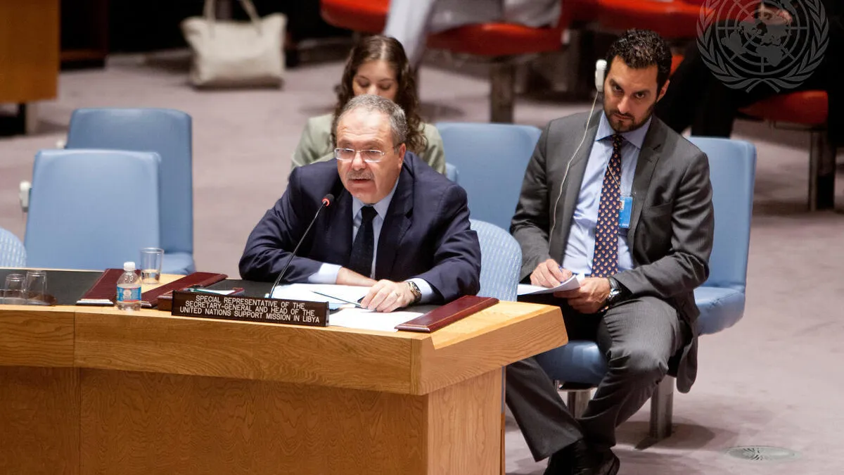Tarek Mitri, Special Representative of the Secretary-General and Head of the United Nations Support Mission in Libya (UNSMIL), addresses the Security Council meeting on the situation in that country.