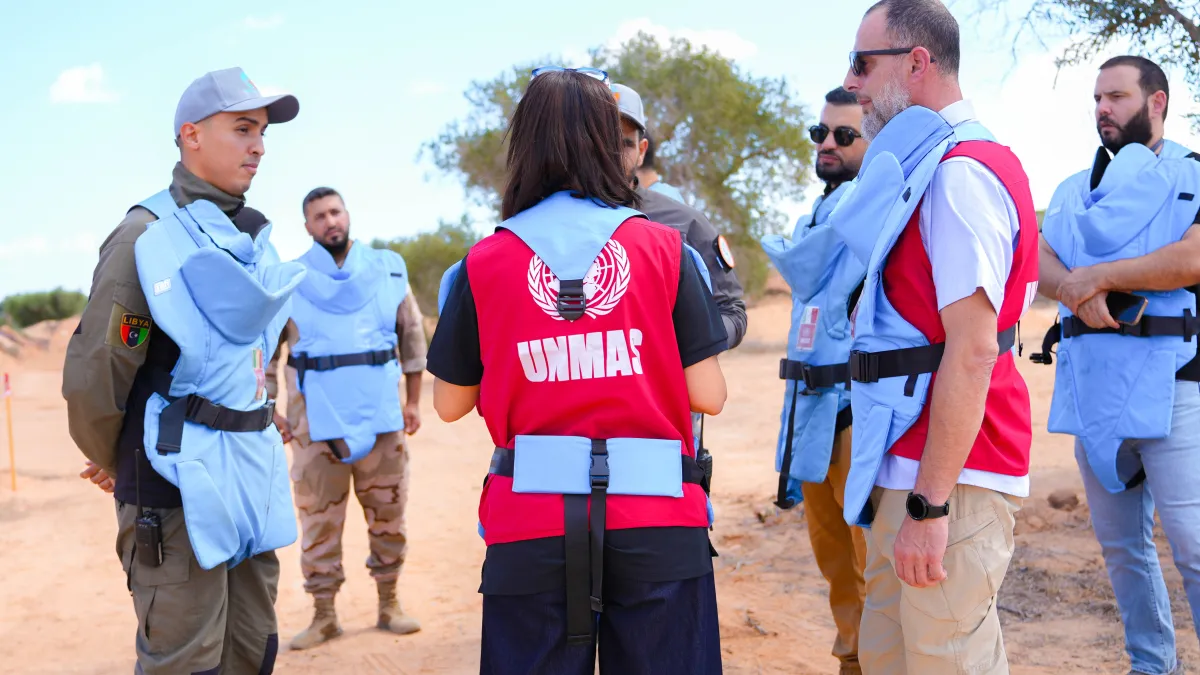 UNSMIL's Mine Action team on a site visit with Libyan partners in Misratah