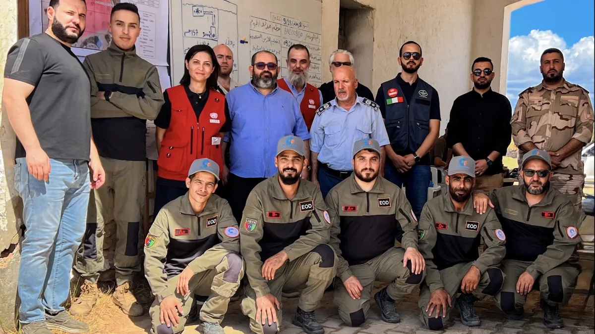 UNSMIL's Mine Action team on a site visit with Libyan partners in Misratah