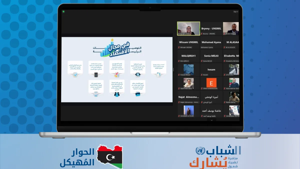 graphic shows screenshot from the online meeting