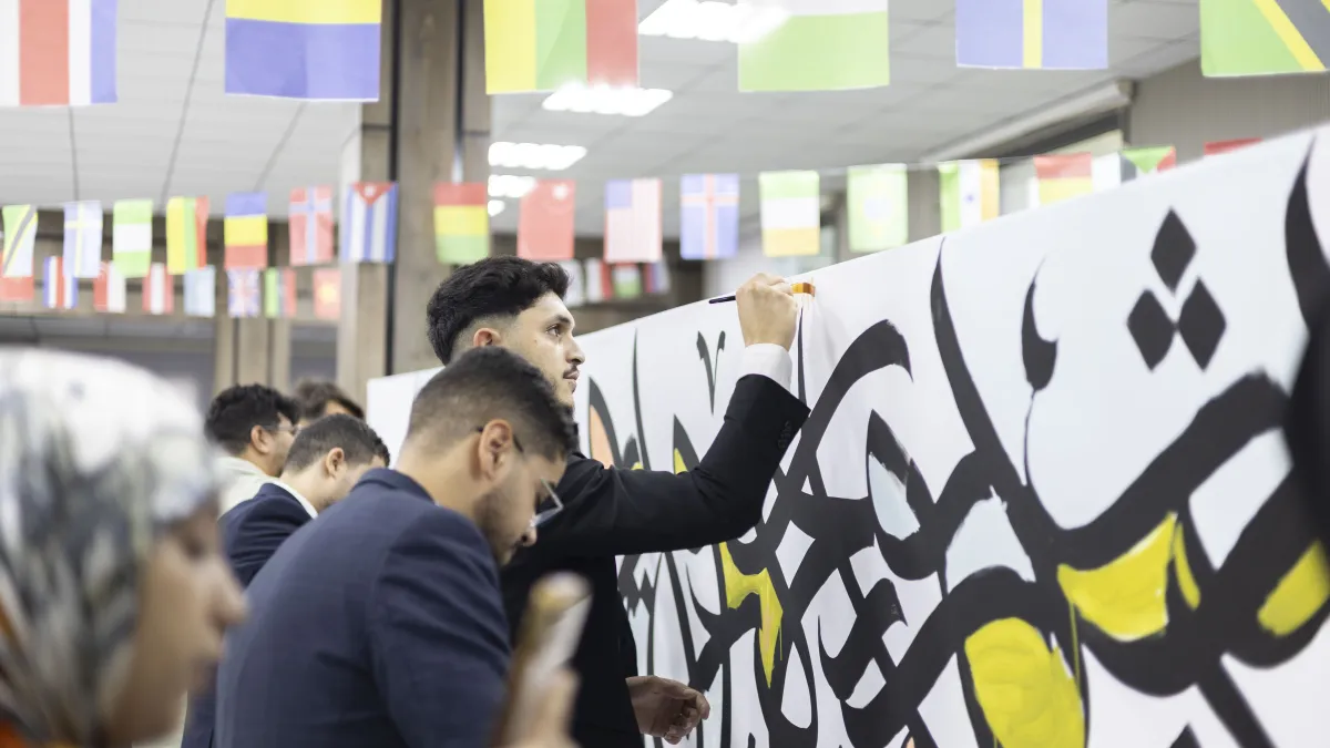 youth painting in the break
