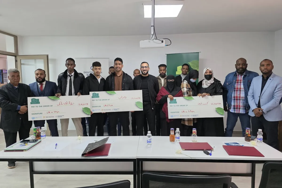 Group photo of EcoVision challenge in Sebha