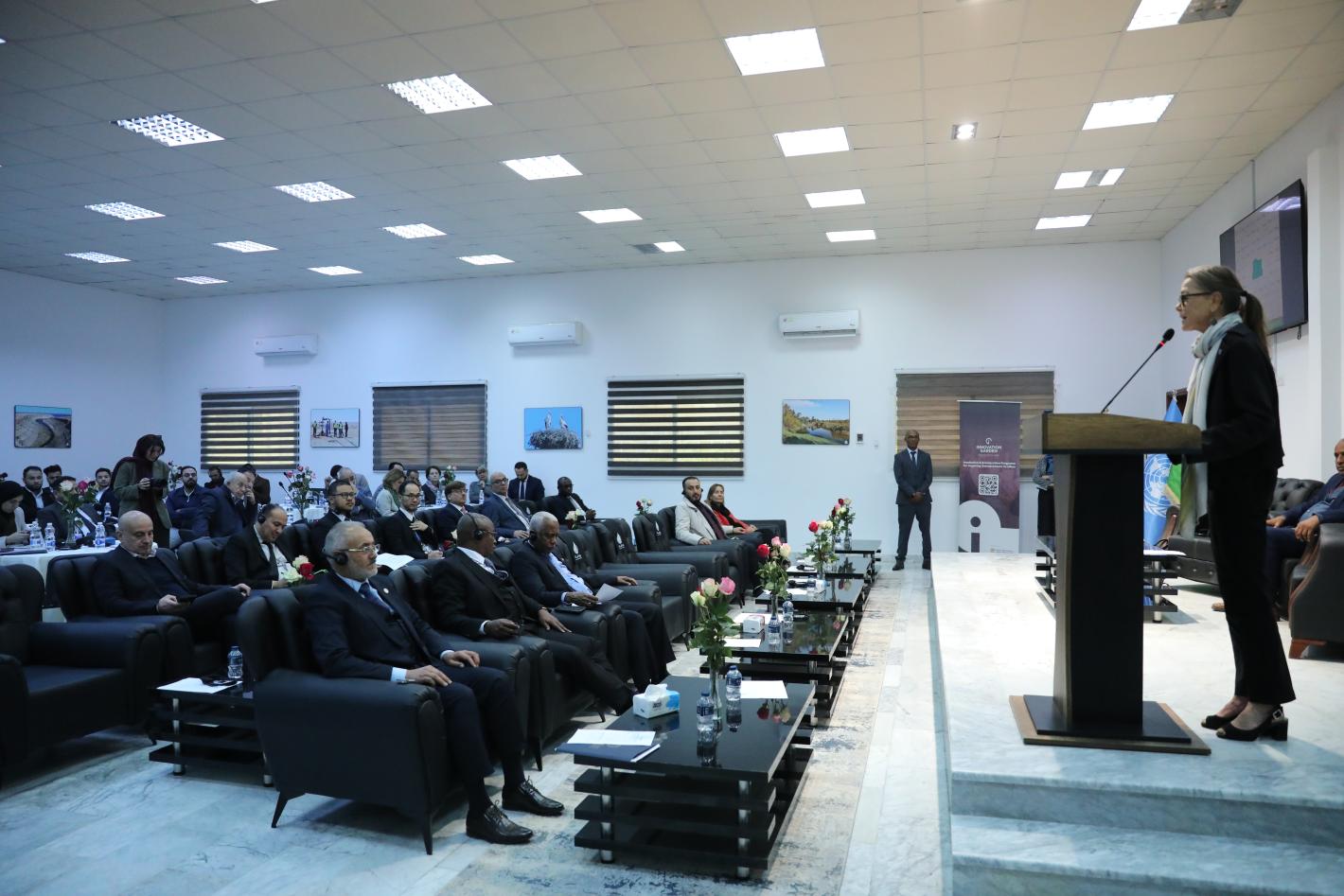 DSRSG Richardson speaking at EcoVision Tripoli