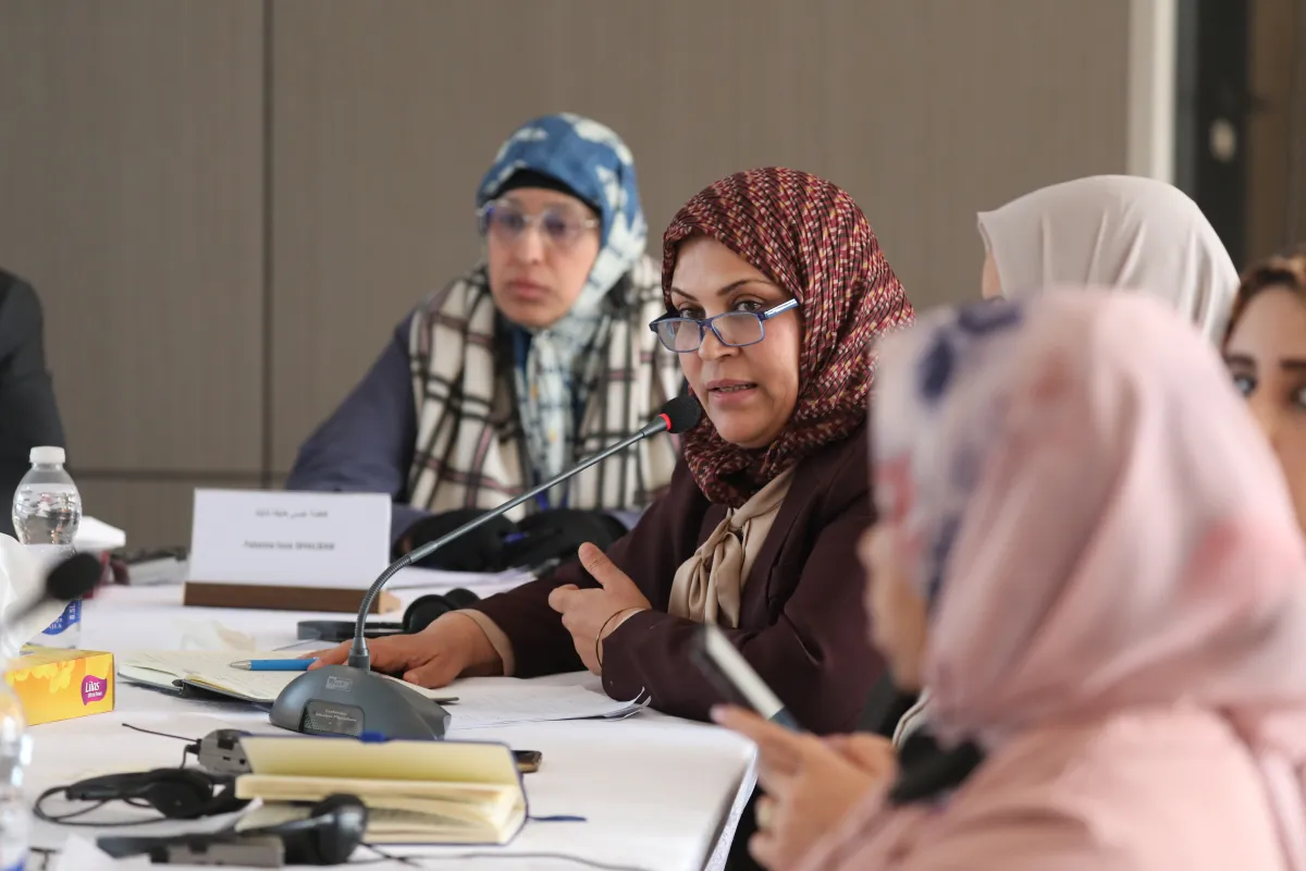 Members of the national reconciliation track of the structured dialogue in a meeting
