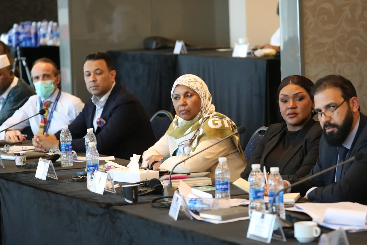 Members of the security track at a meeting in april