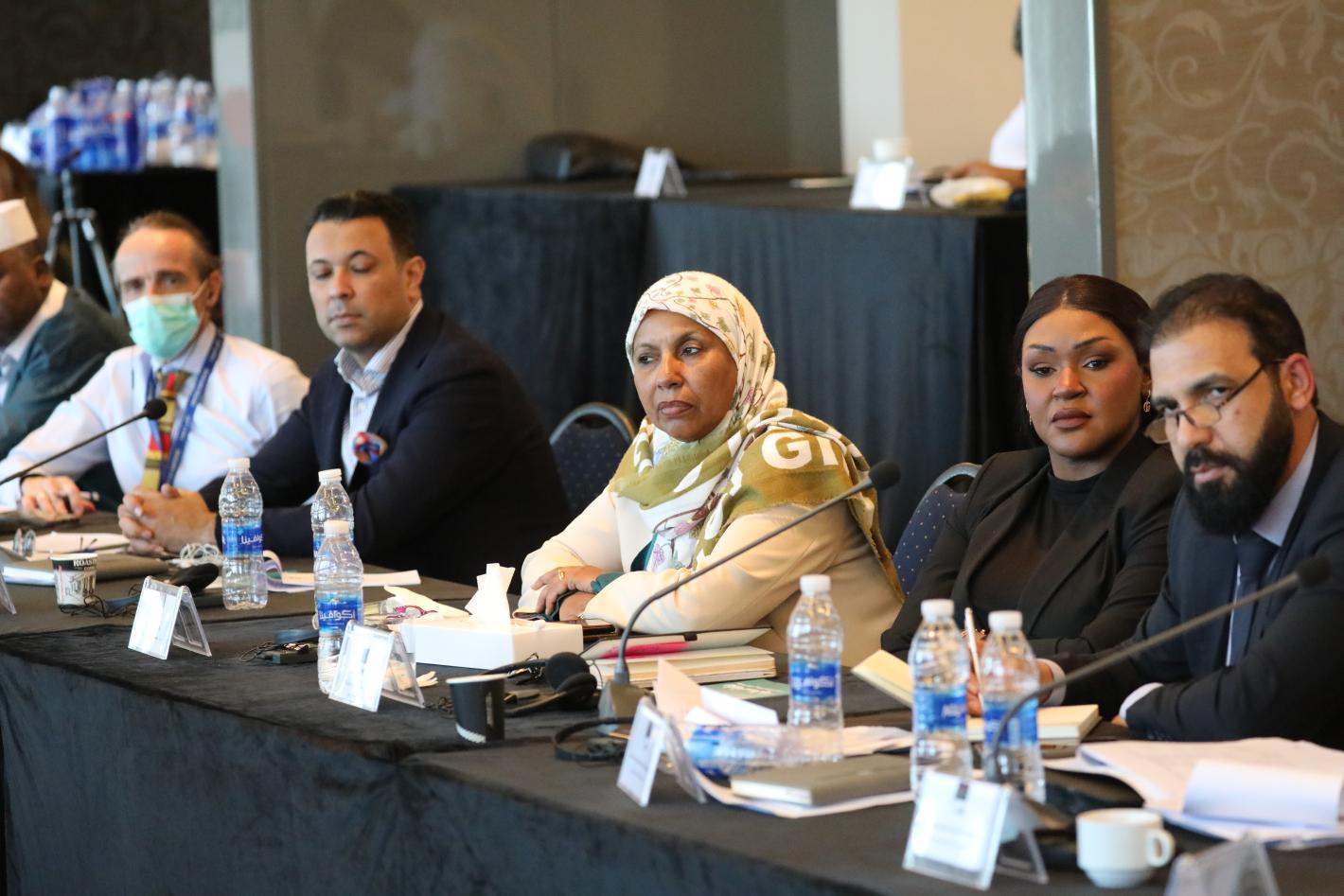 Members of the security track at a meeting in april