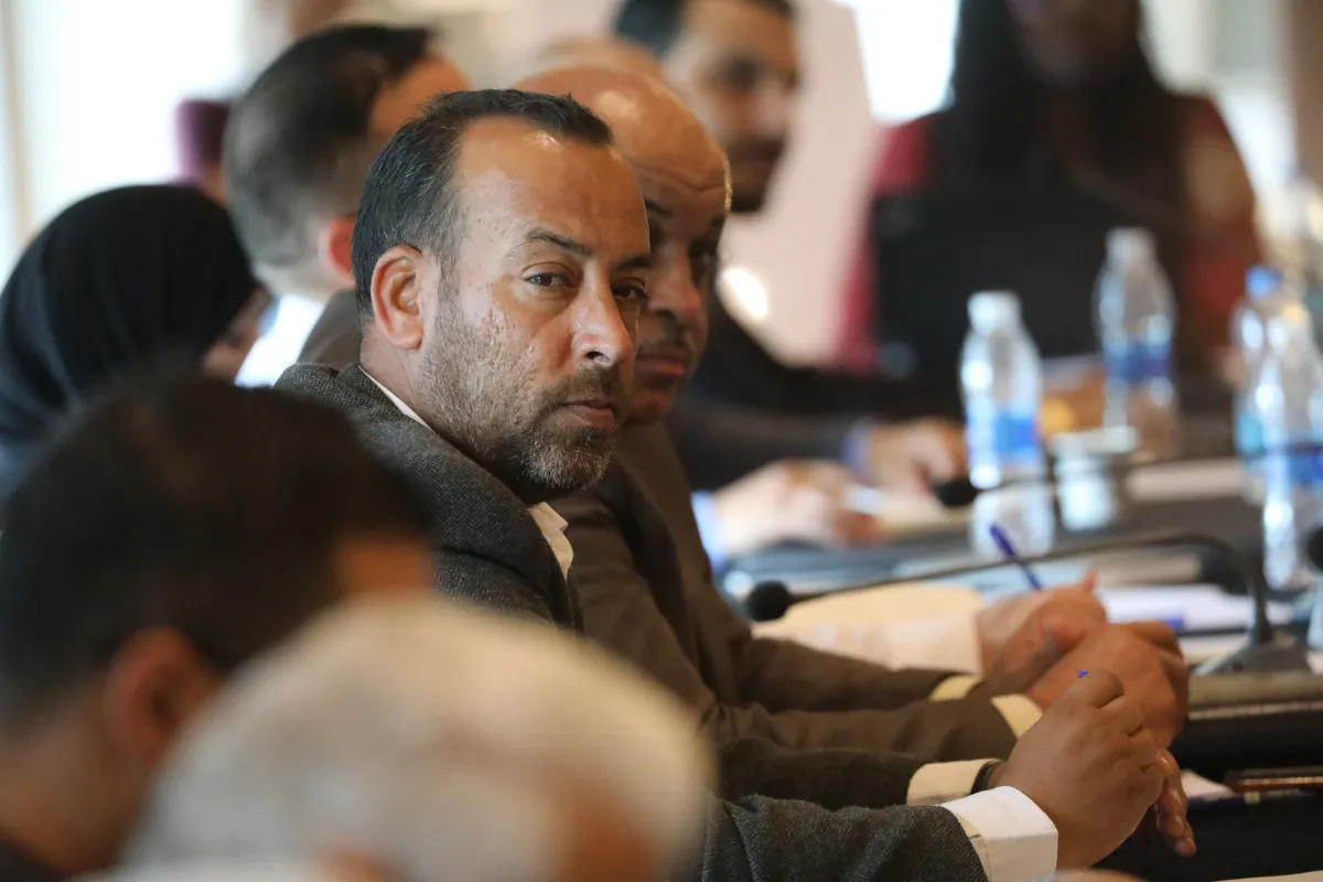 Members of the security track at a meeting in april
