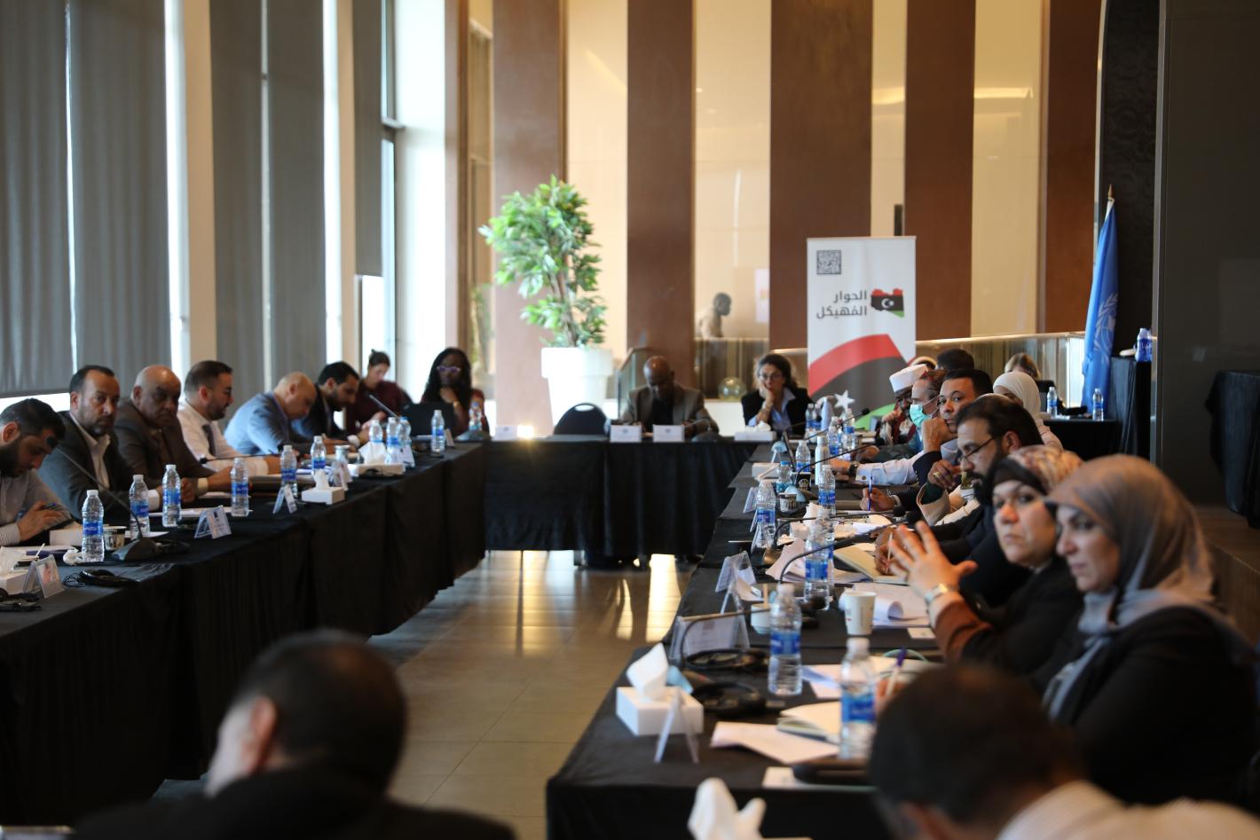 Members of the security track at a meeting in april