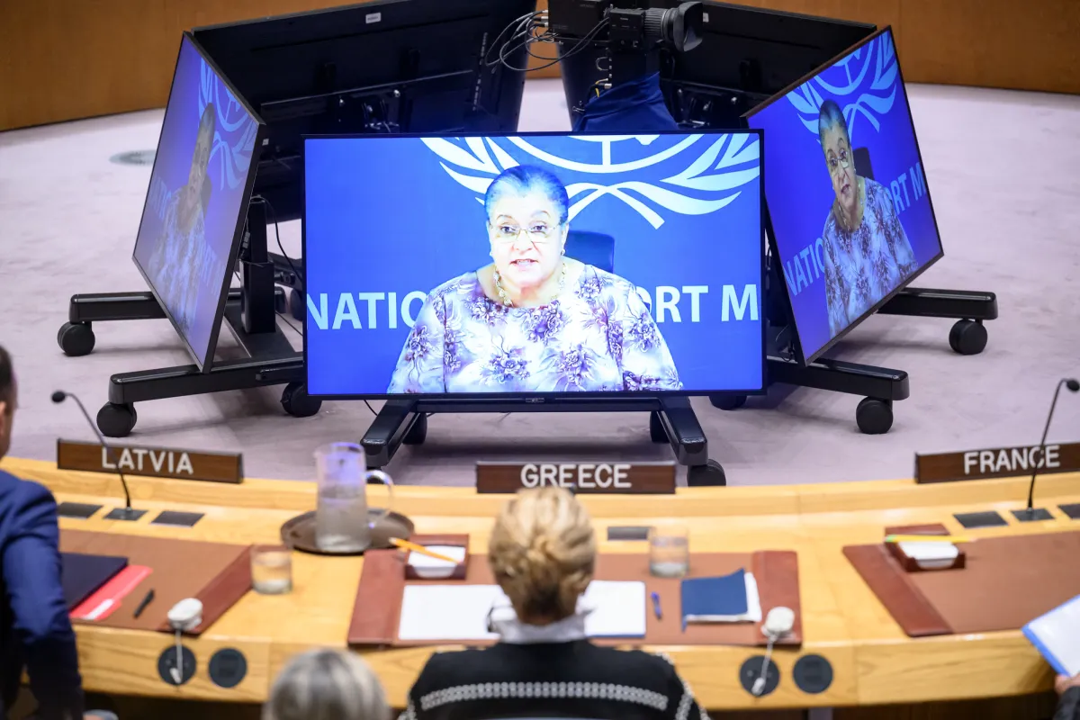 Hanna Tetteh briefing the UN Security Council