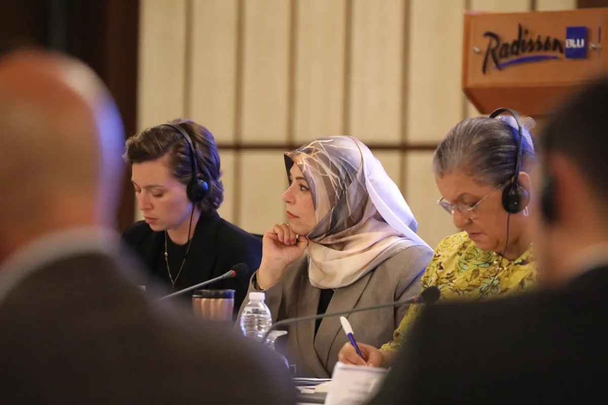 A view of a meeting of the Libyan Women's Caucus.
