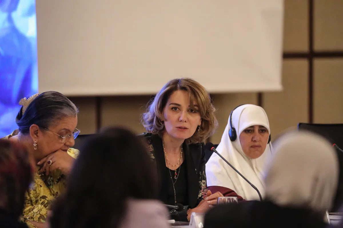 A view of a meeting of the Libyan Women's Caucus.