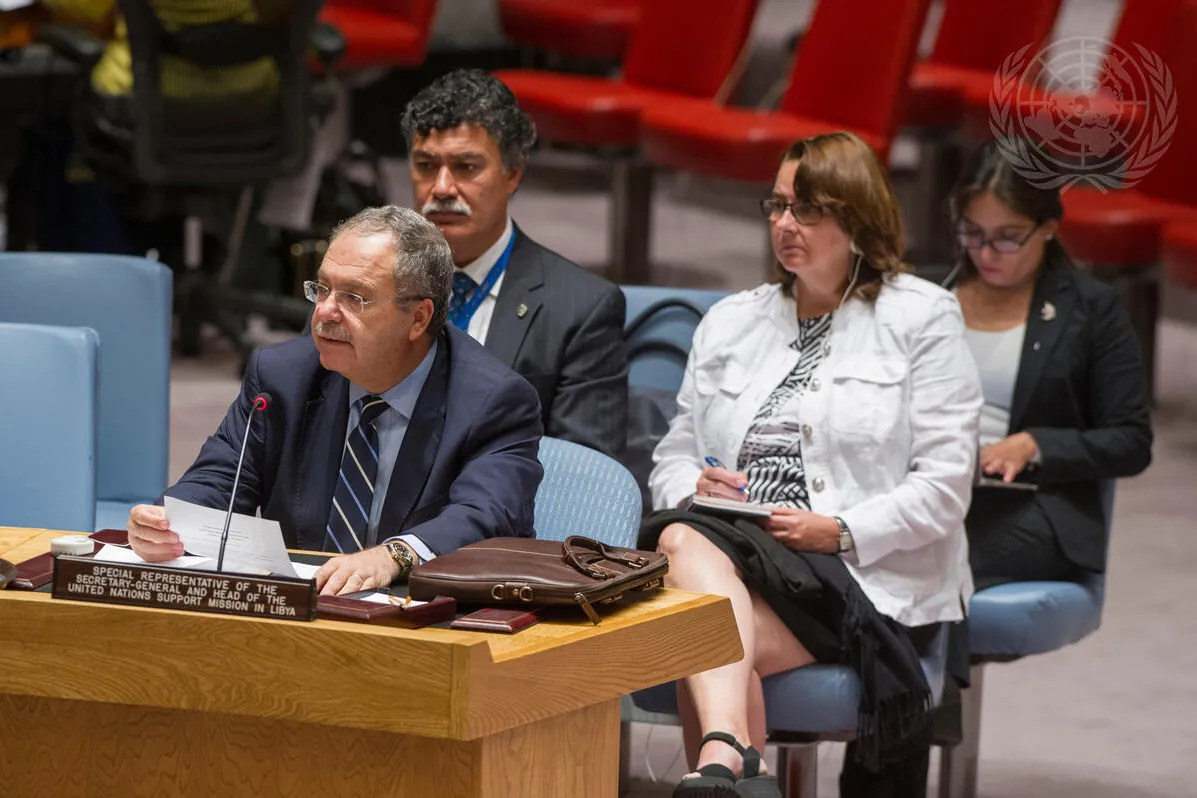 Tarek Mitri, Special Representative of the Secretary-General and Head of the UN Support Mission in Libya (UNSMIL), briefs the Security Council on the situation in Libya.