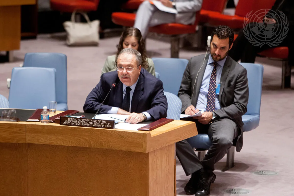 Tarek Mitri, Special Representative of the Secretary-General and Head of the United Nations Support Mission in Libya (UNSMIL), addresses the Security Council meeting on the situation in that country.