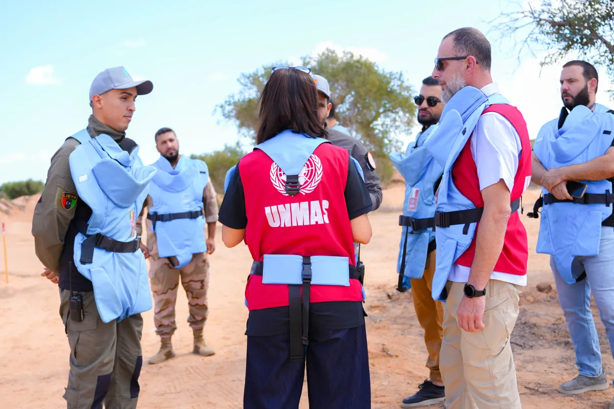 UNSMIL's Mine Action team on a site visit with Libyan partners in Misratah