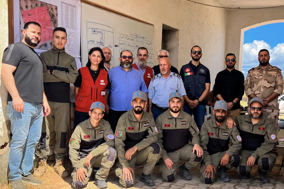 UNSMIL's Mine Action team on a site visit with Libyan partners in Misratah