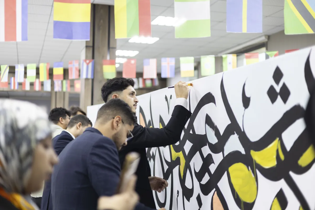 youth painting in the break