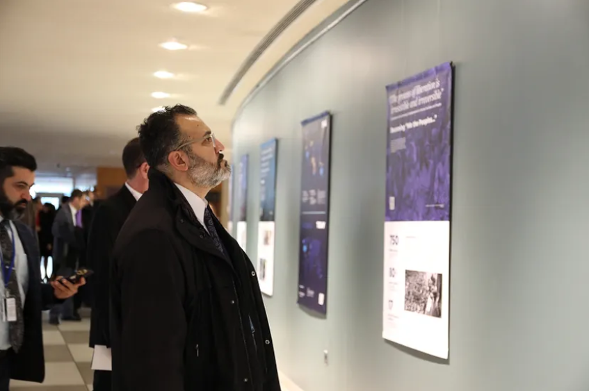 The opening of the exhibit “Diplomacy for Peace” organized by the Department of Political and Peacebuilding Affairs (DPPA), 31 January 2023 .  Photo credit: DPPA/Susie Lim