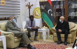 SE Kubis meeting with HoR Speaker Agila Salhe in al-Qubba - 30 March 2021